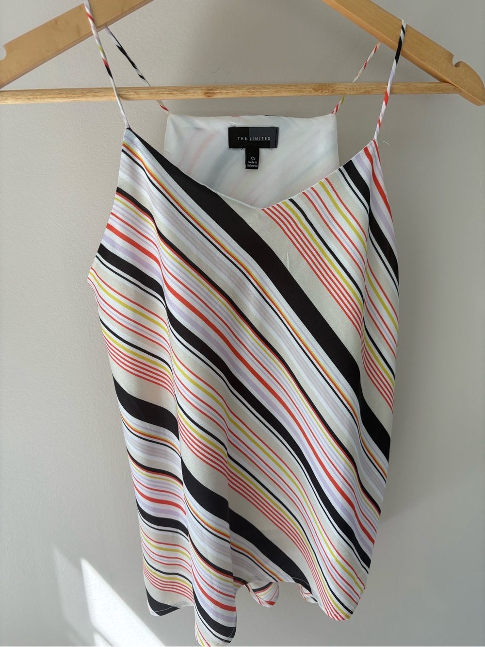 THE LIMITED Multicolor Striped Satin Camisole